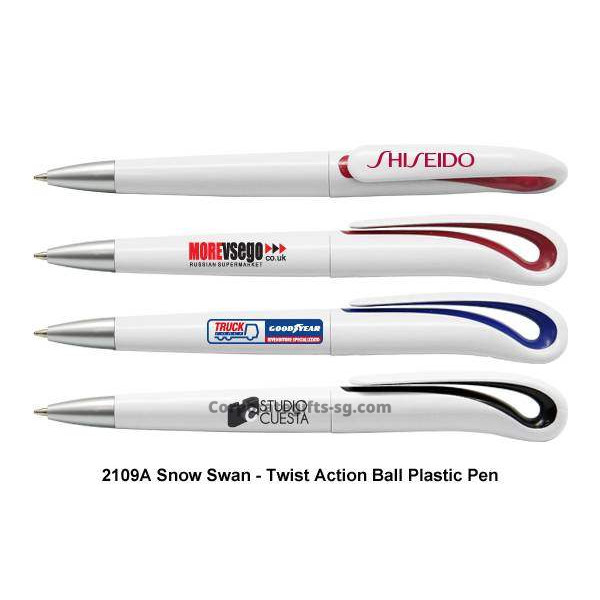 2109A Snow Swan - Twist Action Ball Plastic Pen, Promotional Gifts, Promotional Gift, Singapore